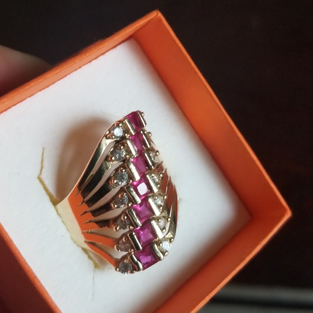 Sale! Vintage Semanario 14k ruby ring sz - Picture 6 of 16